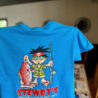 Blue Stewby's t-shirt with cartoon character.