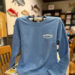 Blue Stewby's Seafood Shanty sweatshirt on chair