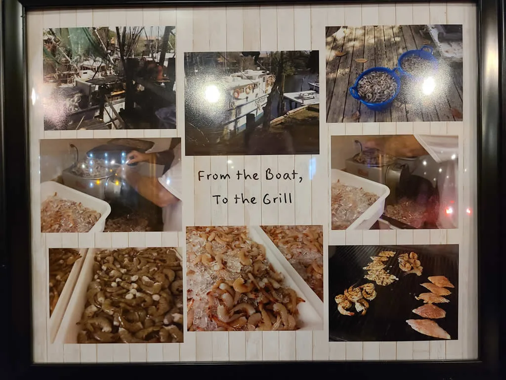 Fresh seafood journey: boat to grill process.