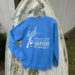 Blue sweatshirt with Reel Fresh Seafood logo on boat